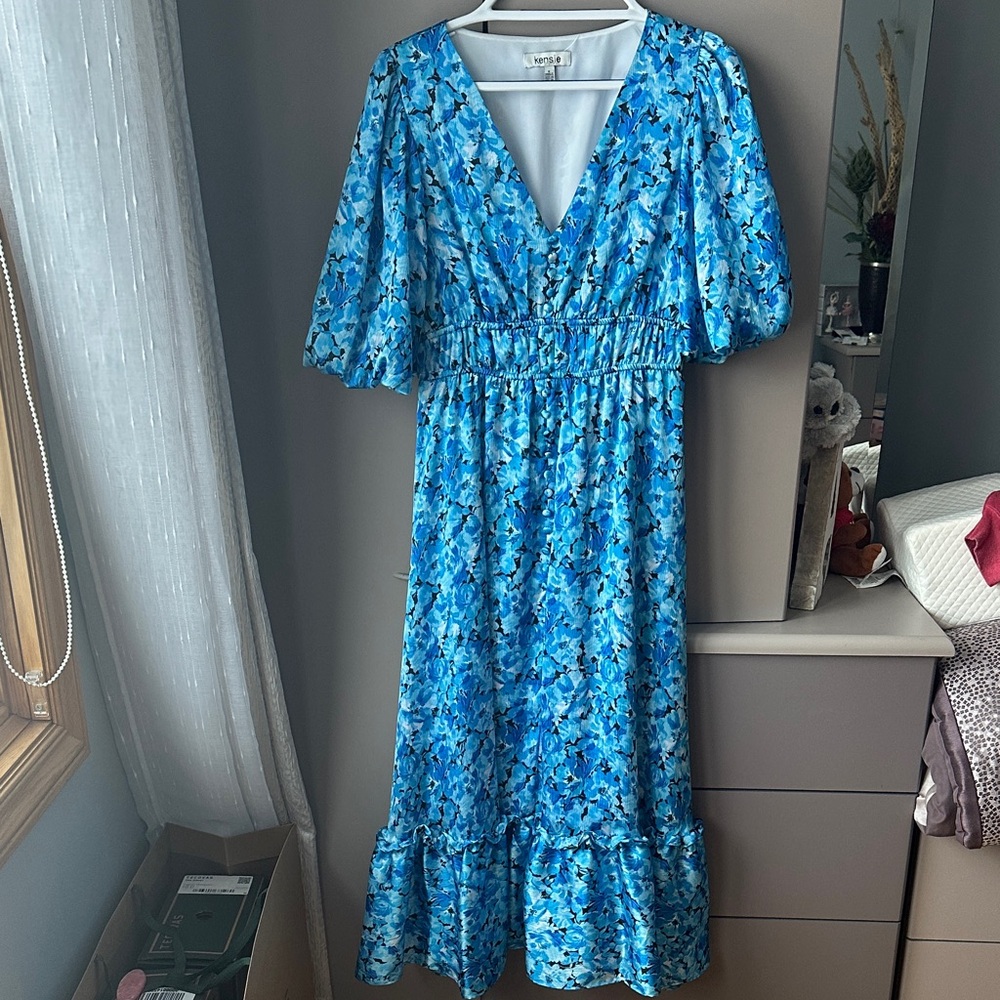 Kensie Blue Floral Maxi Dress